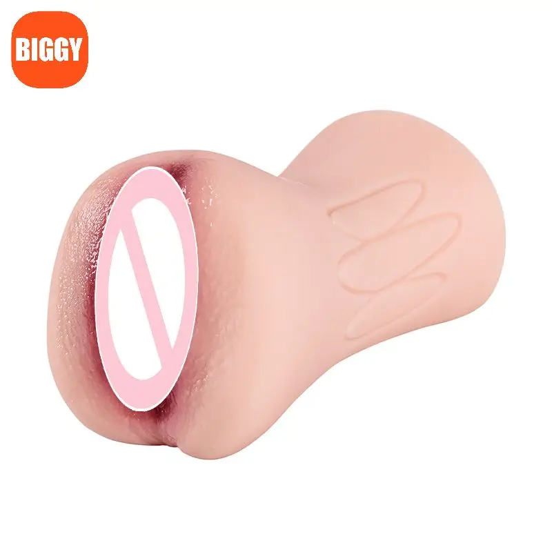 Chinese Factories Sell Male Masturbator Textured Vagina Tight Anus Pocket Pussy Two Separate Realistic 3D Channel Sex Toy Adult