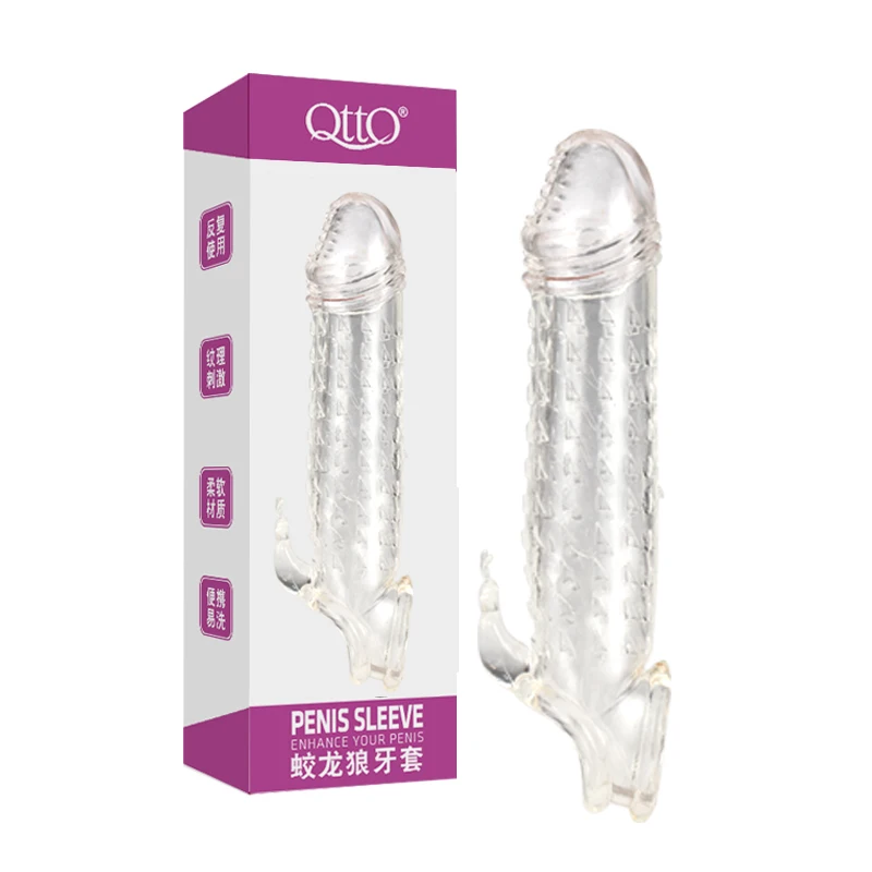 Hot sale Penis Sleeve Condom For Men  Delay Crystal Penis Sleeve for Male