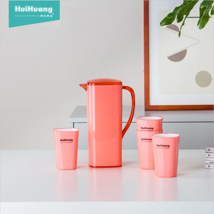 Питьевая Посуда для напитков, пластиковый кувшин для воды с двойными стенками, 1500 мл, 4 чашки