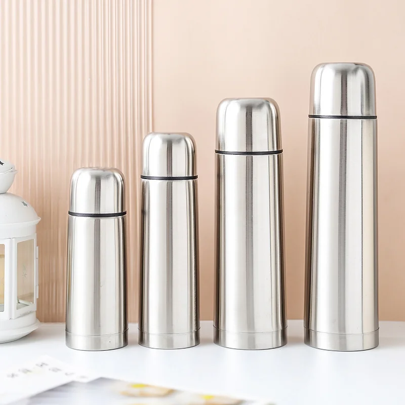 Bullet Stainless Steel Vacuum Flask, 350 ml 500ml 750ml 1000ml Stainless Steel Thermo, Vacuum Cup Travel Coffee Mug