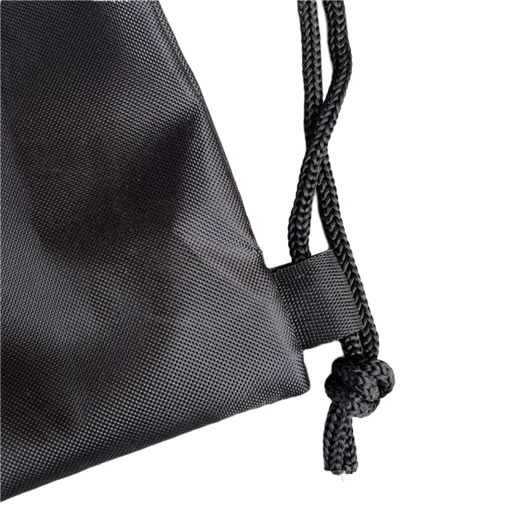 Custom Wholesale High Quality Waterproof Recyclable Black Sublimation Drawstring Bag Nylon Travel Sport Gym Drawstring Backpack