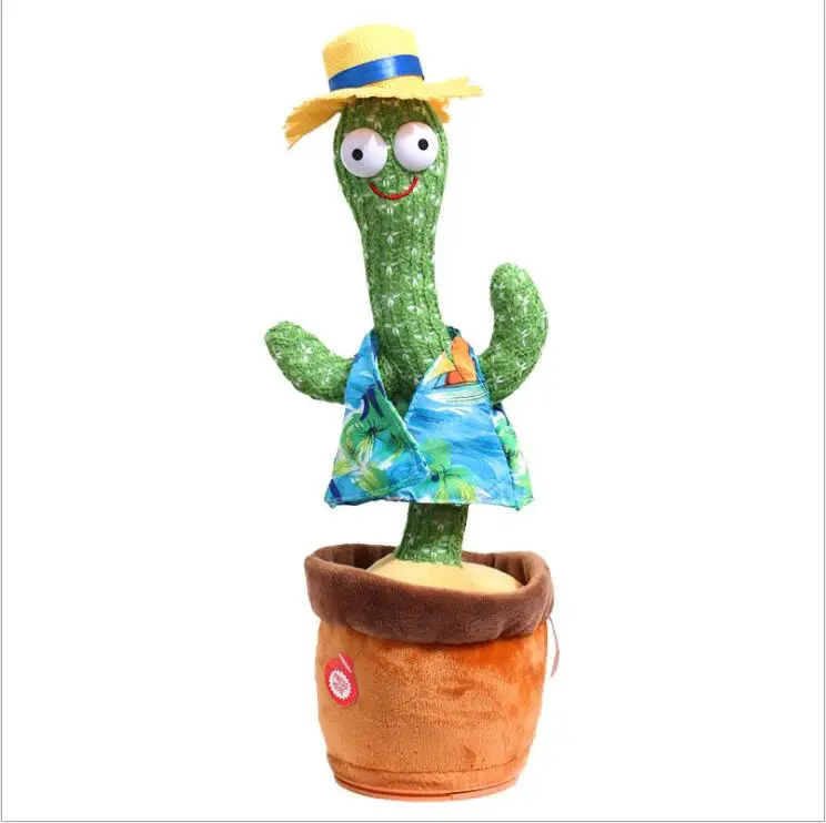 Birthday Gift Electric Singing 120 Song Twisting Luminous Recording Learning To Speak USB Charger Dancing Cactus Dolls Plush Toy