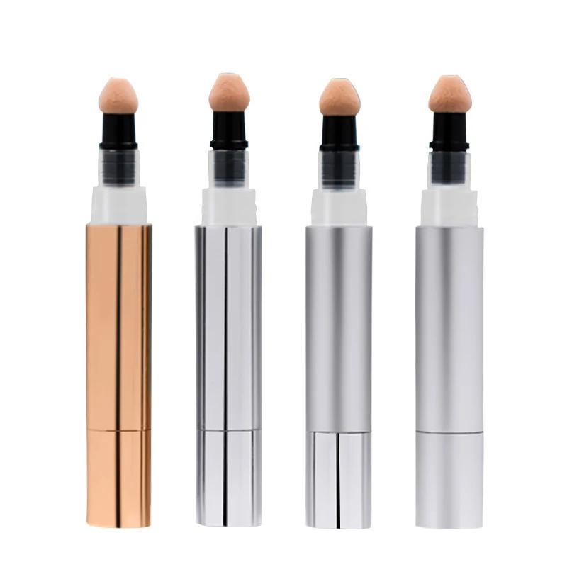 In Stock 5ml Twist Pen Cosmetic Container Silver Nail Polish Gold Concealer With Sponge