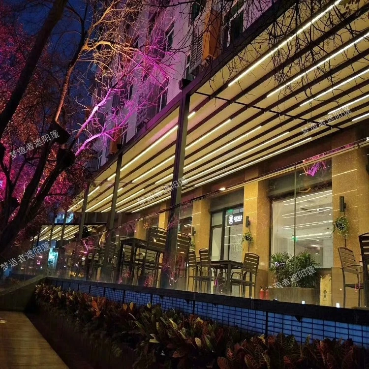 Automatic Folding Roof Sun Shading Aluminum Retractable Luxurious Pergola for Indoor Outdoor Electric Window Balcony