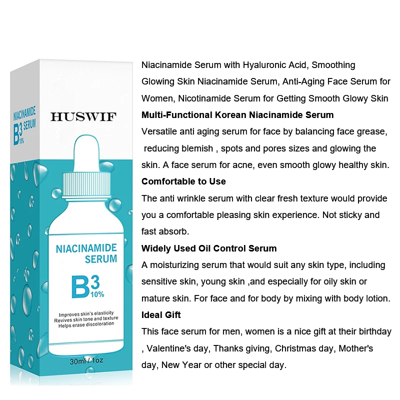 Best Anti Aging Brightening 100% Herbal Retinol Collagen Niacinamide Vitamin B3 Concentrated Facial Serum