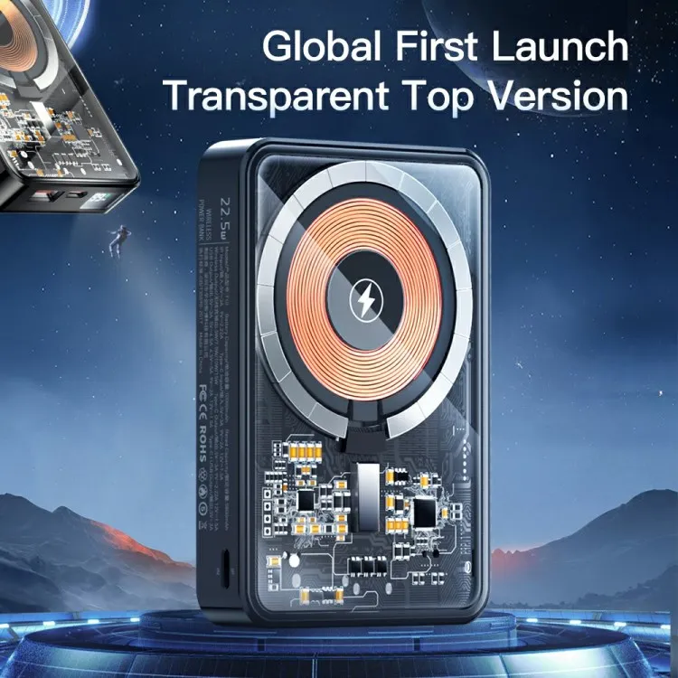 E SSAGER Transparent 15W Magnetic Power Bank 10000mAh Phone Portable Charger Wireless Power Bank