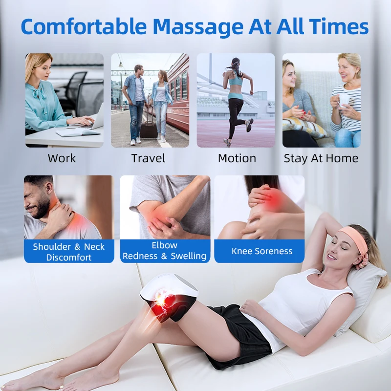2024 Physiotherapy Thermal Electric Knee Massager Pain Relief Machines With Joint Pain Relief Treatment Heating Knee Massager