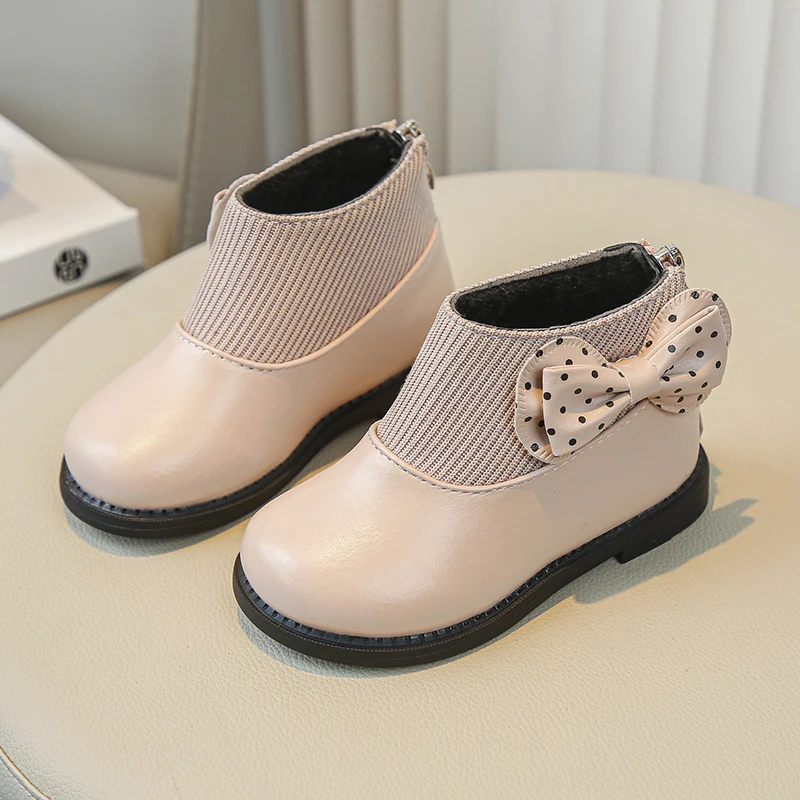 New Fashion Wholesale Plus Velvet Warm Non-slip Winter Knit Boots for Girl Kids