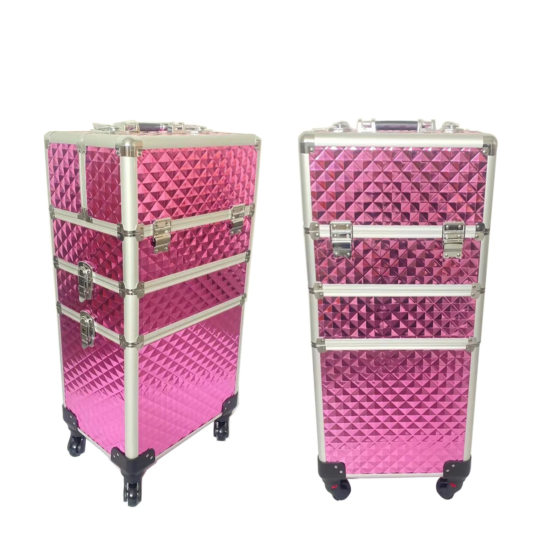 Makeup Trolley case Large Makeup Organizer Travel Cosmetic Bag As Portable Makeup Cabinet for Women