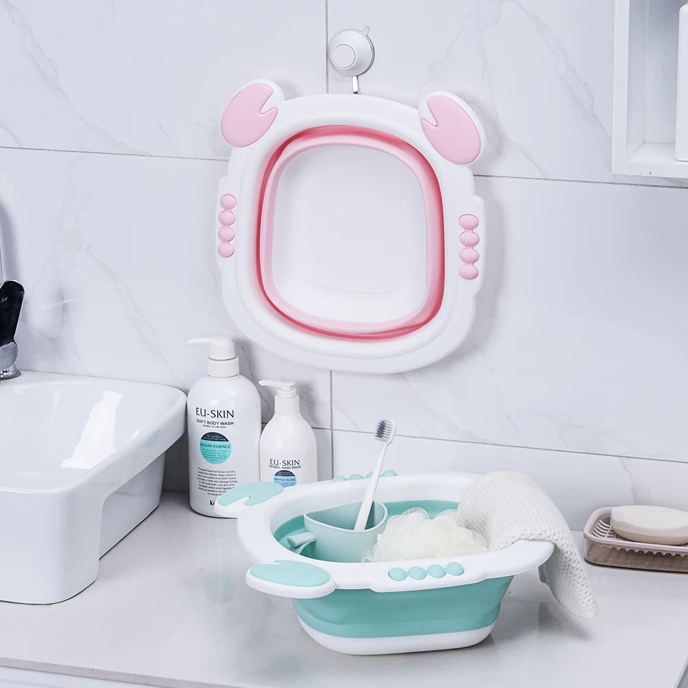 Cheap wholesale portable children plastic folding washbasin