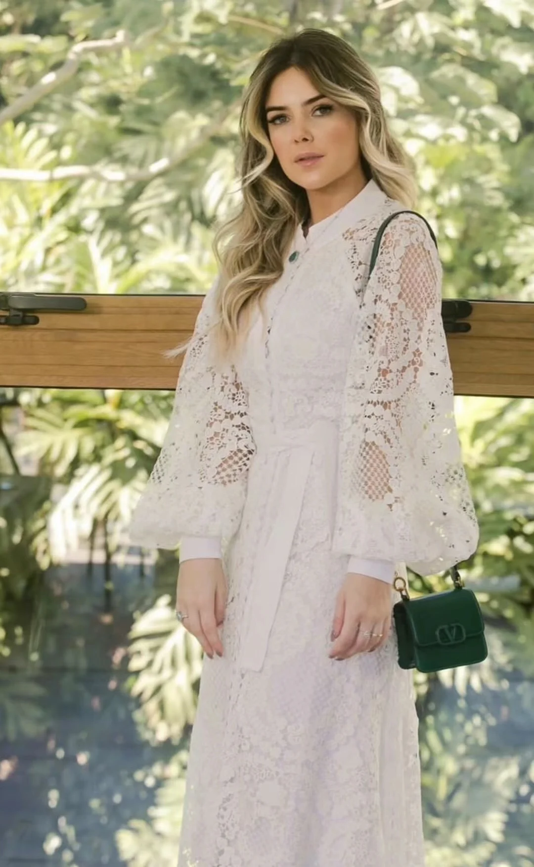 Elegant Dress Cotton Long Sleeve Hollow Pattern Belt Design Women Casual Daily Bettergirl Autumn Round Neck Ladies Dress 1 Piece