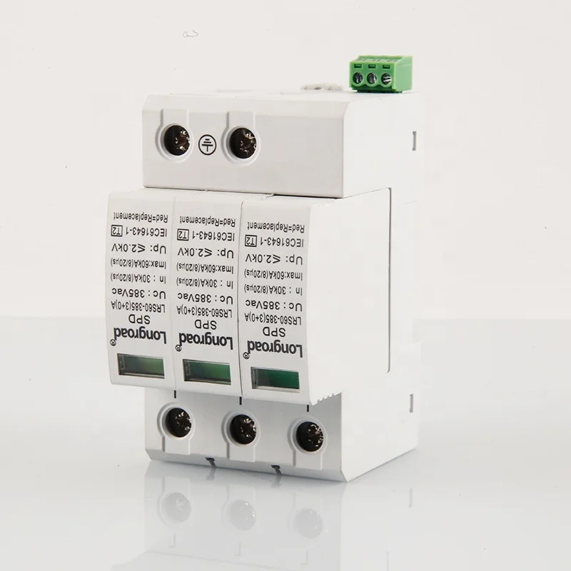 Three Phase Spd Protector Surge Power Arrester Lightning For House