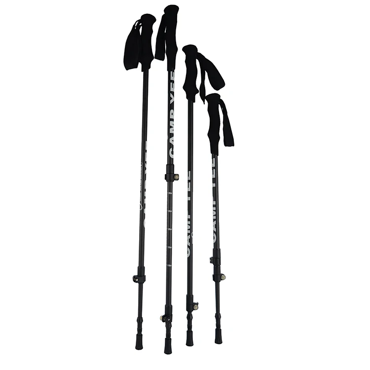 Outdoor Alpenstock 3K Carbon Fiber Walking Sticks Telescoping Foldable Self Defense Hiking Trekking Poles Sticks