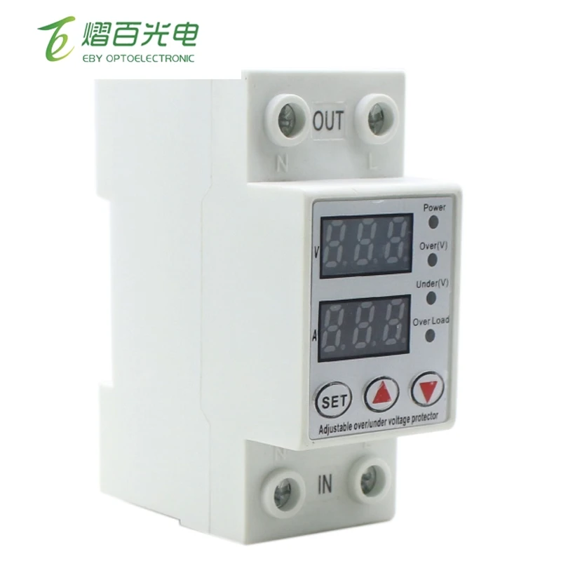 Защитное реле Blusunsolar 1-63 А, 270 в, Din-рейка, регулируемое устройство защиты от перенапряжения и пониженного напряжения, реле TOMZN TOVPD