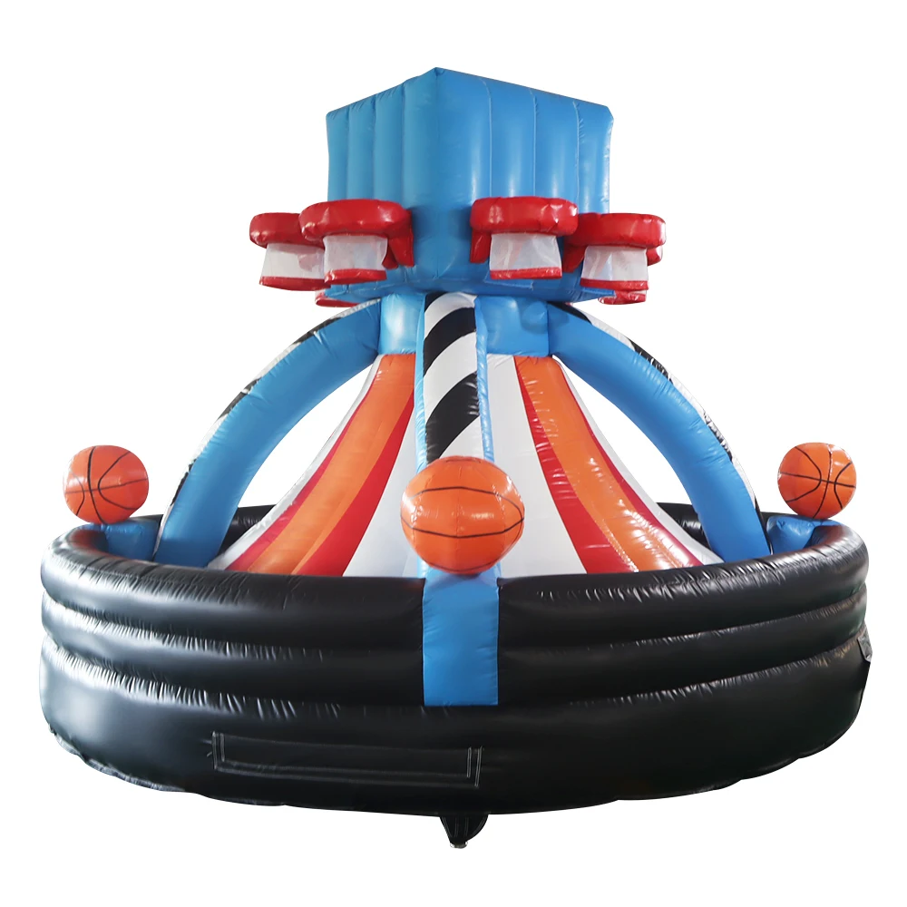 free air ship to door outdoor activities 4m Dia 8 Hoops Basketball Play System Inflatable Basketball Shooting Toss Game Comboms