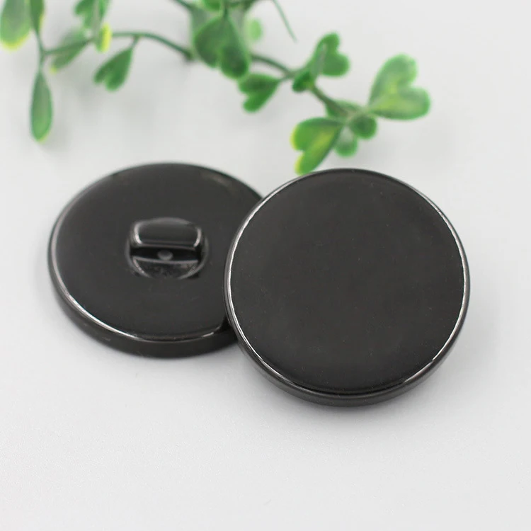 Wholesale Flat Coat Button White And Black Non Holes Shank Buttons Round Resin Button