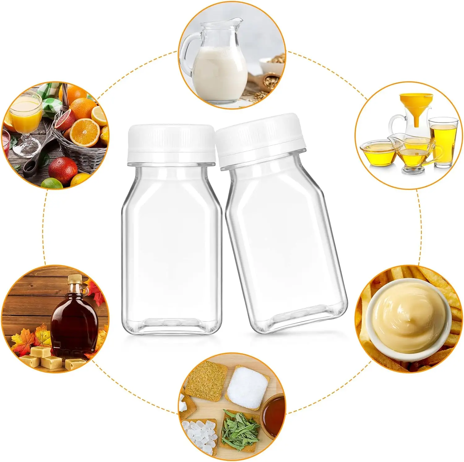 Wholesale Takeaway Disposable Plastic Bottles 4 oz Custom LOGO Plastic Drink  Bottle For Juice