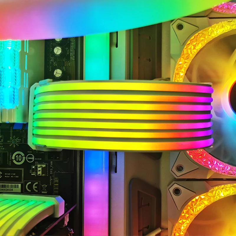 COOLMOON ARGB neon line computer pc accessories 30cm  led strip Mainboard Sync use with ATX 24PIN/8PIN GPU Cable