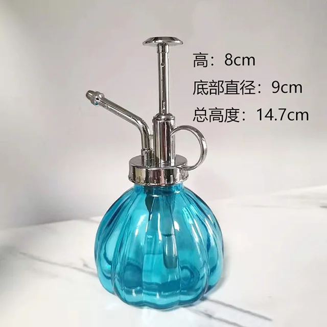 High Quality Garden Watering Can Small Simple Plant Mister Spray Color Glass Bottle with Copper Plastic Top Pump