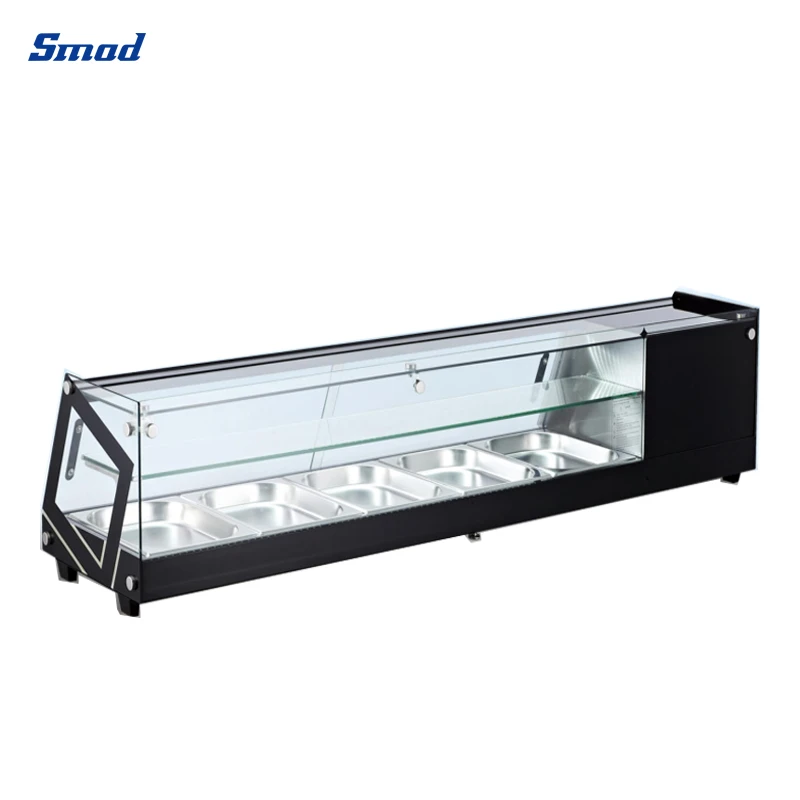 Cooling Display Cabinet Sliding Glass Door Buffet Sushi Fridge Showcase