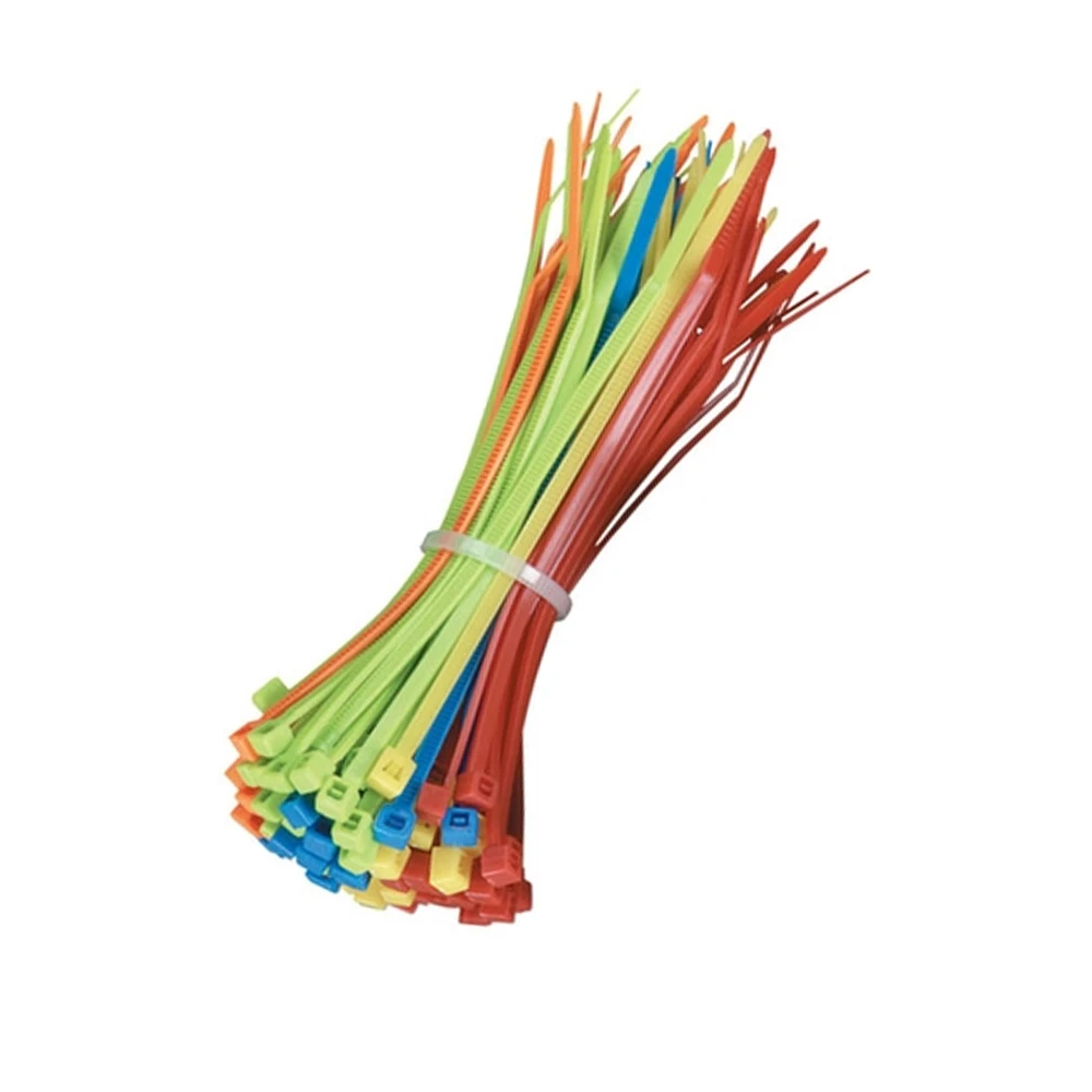 Cheap Price 2.5*100mm 4*300mm Plastic Pa66 Strap Cable Zip Ties Multi Color Self-locking Flexible Nylon Cable Tie