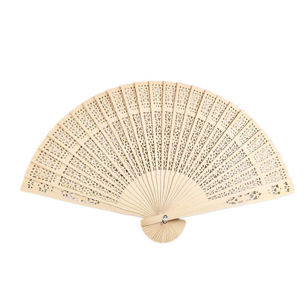 Personalized design carved bamboo hand  folding  fan for wedding dance decoration