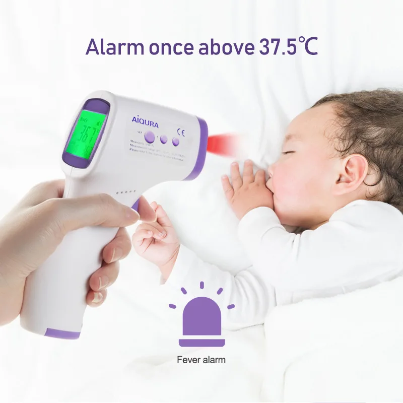 2021 Baby Stirn Nicht-kontakt Digital LED Infrarot Elektronische Thermometer Temperatur Sensor Gun Uhr Kinder Erwachsene