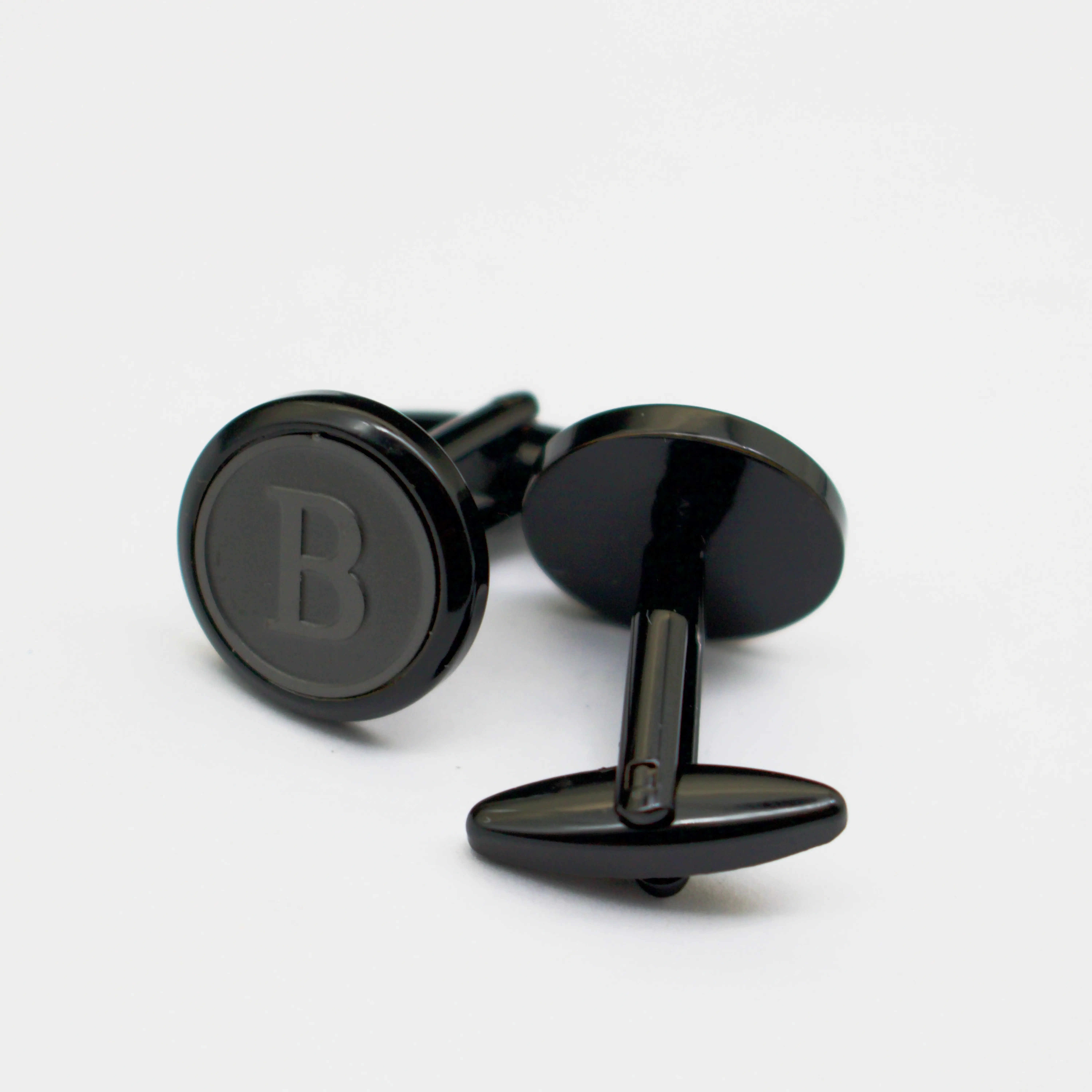 2024 new boyi Factory Customized 26 Letter B Black CufflinksSuitable for business dinners and weddings