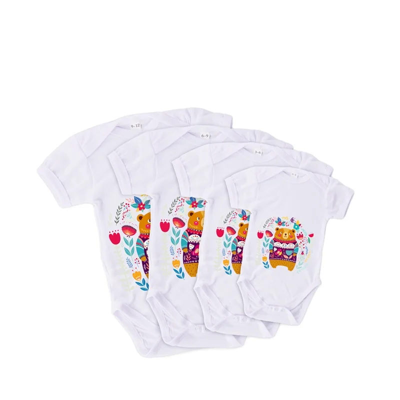 Custom Sublimation Polyester Cotton Feel Baby Onesie Clothes