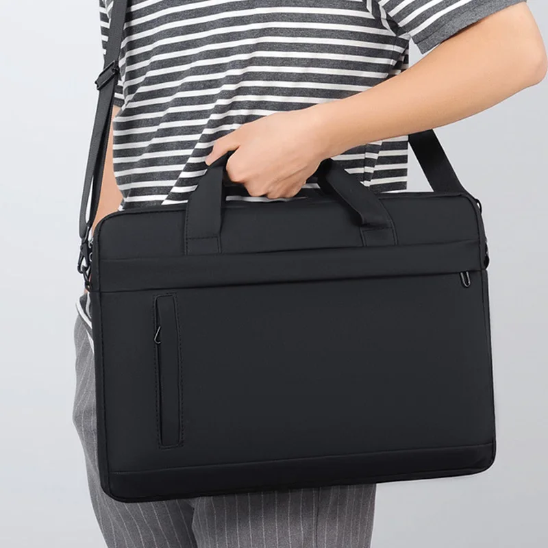 Wholesale Customized Single Shoulder Business Laptop Bag Wear-Resistant Shockproof Waterproof 15-inch PU Laptop Briefcase