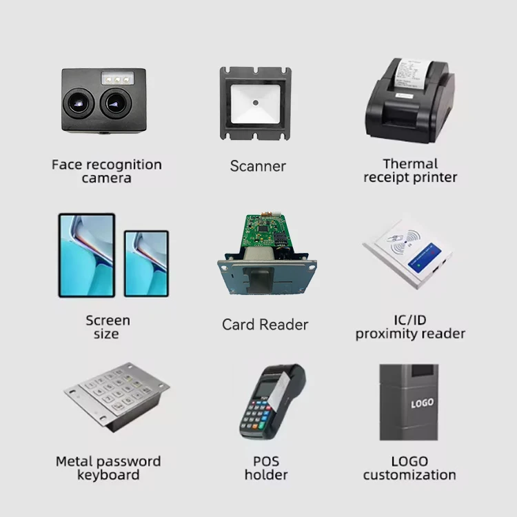 19 21.5 Desktop Payment kiosks Touch Screen Self Ordering Kiosk Self Service Payment Kiosk With QR Scanner And Printer