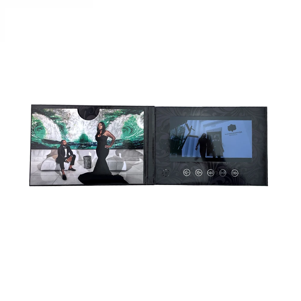 7 inch video card digital gift card video book for invitation  wedding invitation card video with lcd screen
