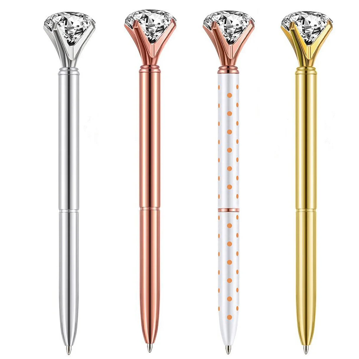 Stock Promotional Crystal Ballpoint Pen Cute Metal Ball Pen Top Diamond Pen for Gift Office School