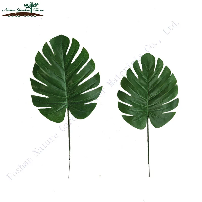 Cheap Silk Leaves for Home Table Decoration Artificial Plastic Monstera Leaf