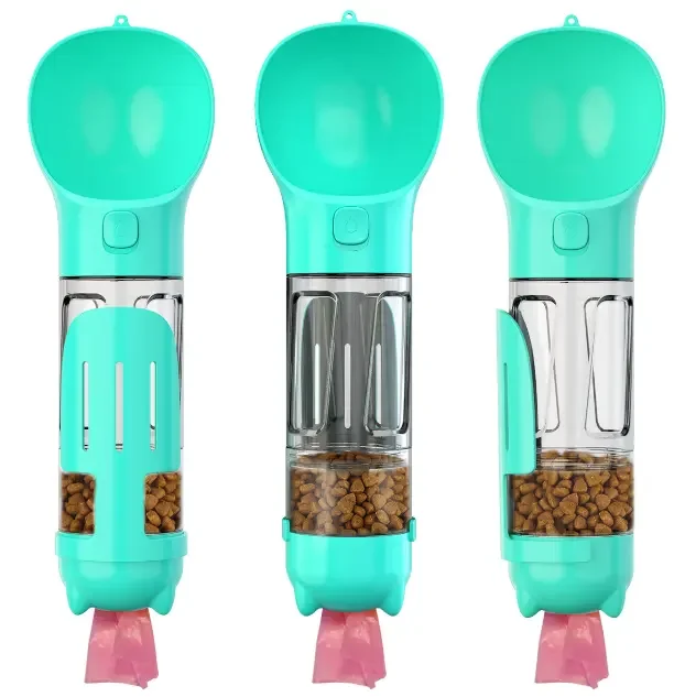 Three-In-One New Portable Pet Dog Cat Outdoor Travel Drink Water Food Container Dog Water Drinking Dispenser