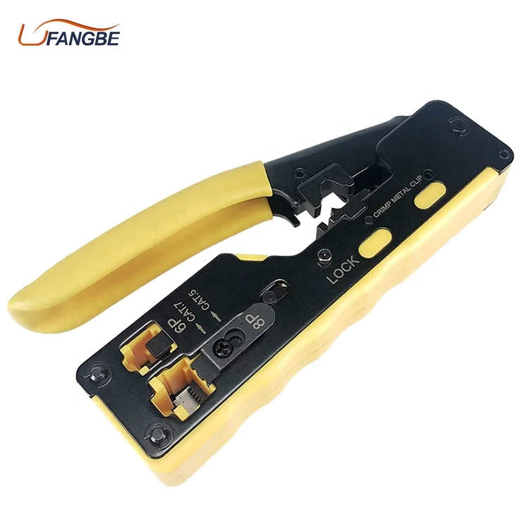 Factory hot selling RJ45 Modular Wire Crimp Tool by Connector for pass through Cat7  Unshielded/Shielded
