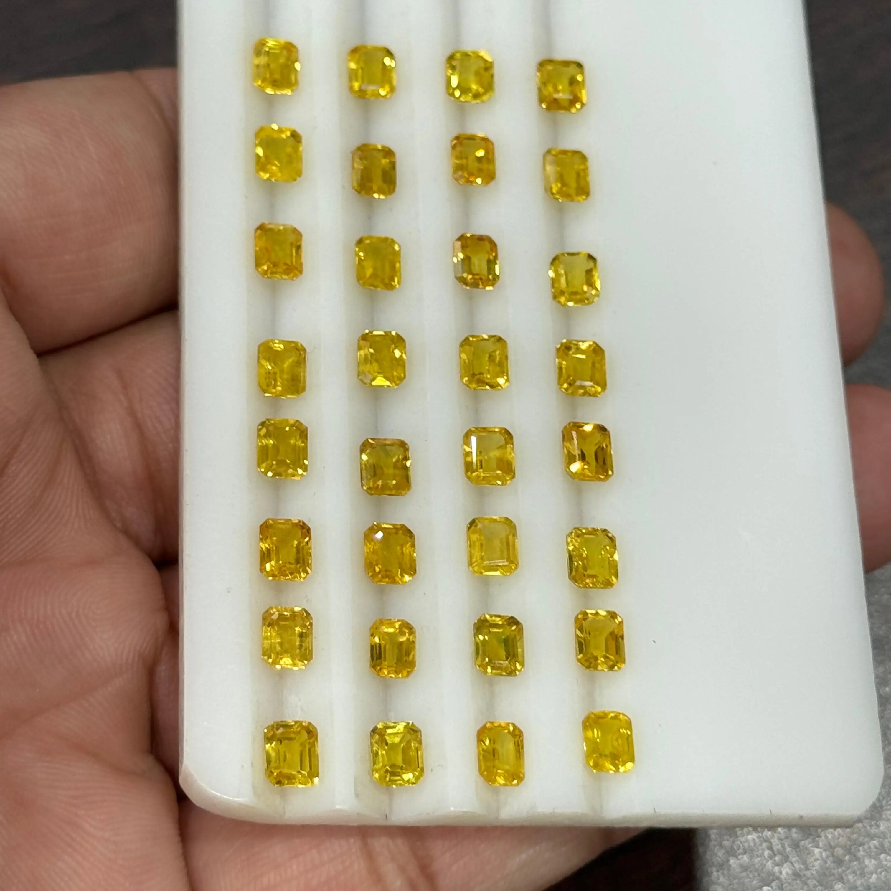 Best Quality Natural Yellow Sapphire Octagons Loose Calibrated Heated Emerald Cut for Rings Cushion and Oval Gemstone Shapes