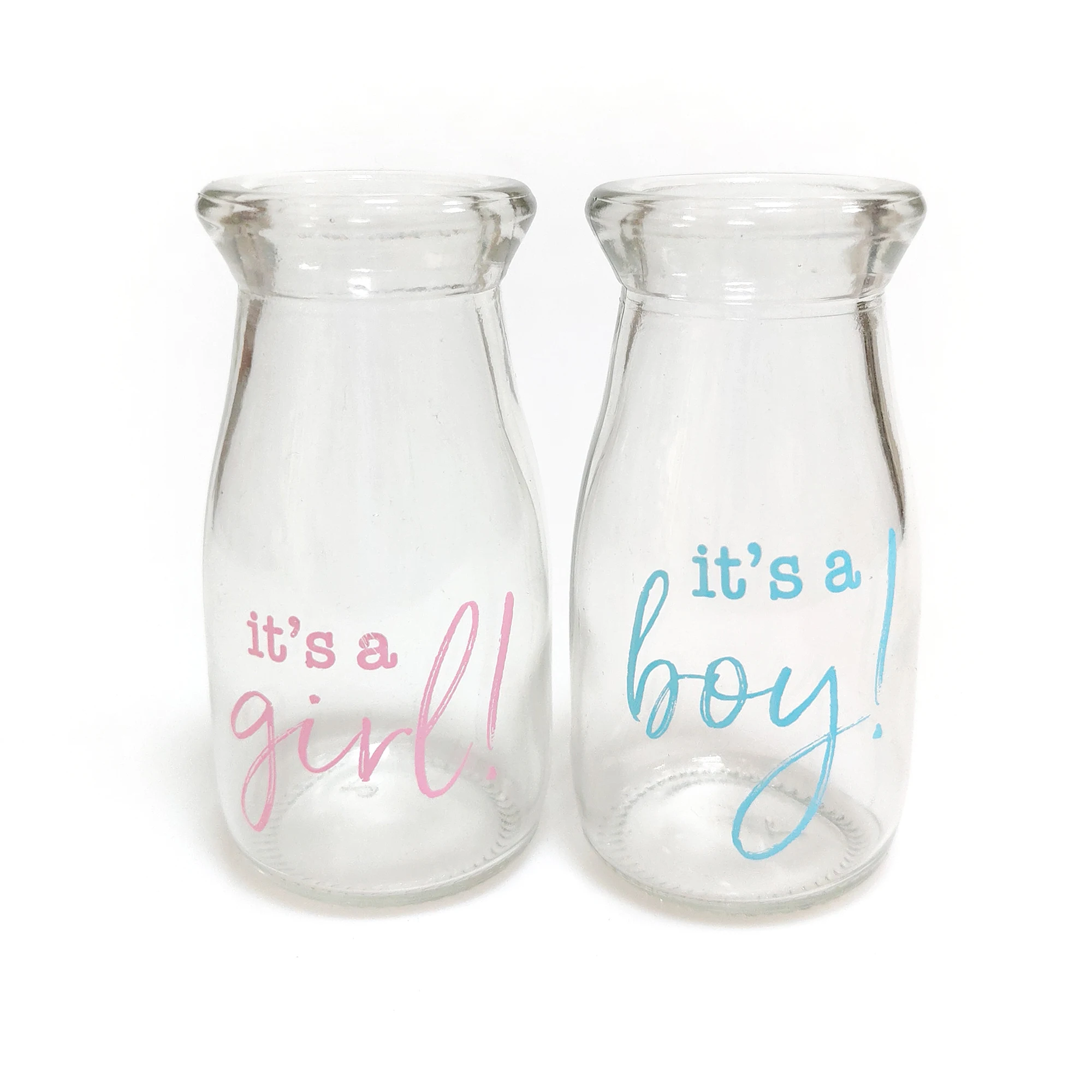 Wholesale 150ml 250ml customized logo glass fresh milk milk yogurt bottle with lid