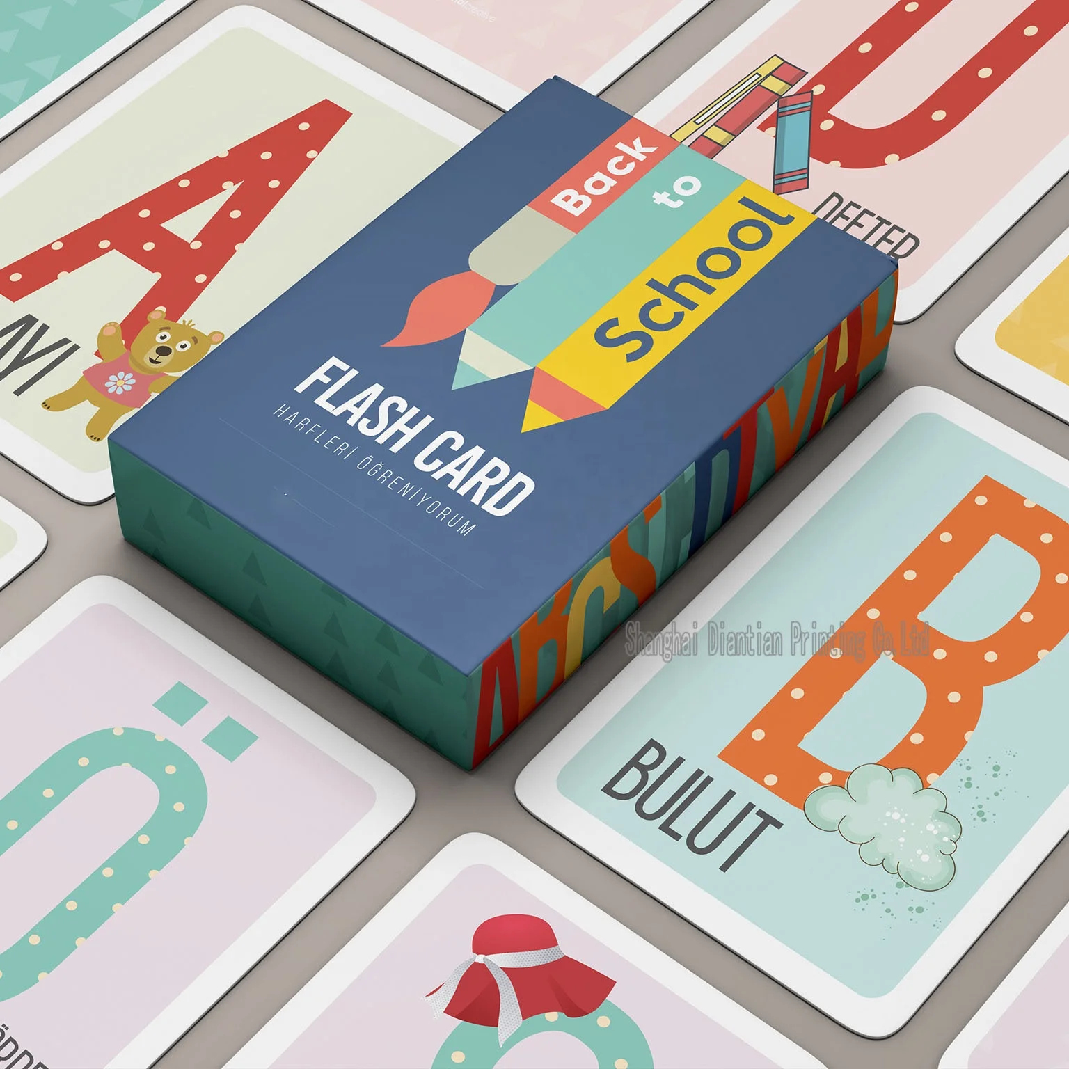 Custom Printing Kids Alphabet Flash Card Game Printing Manufacturer