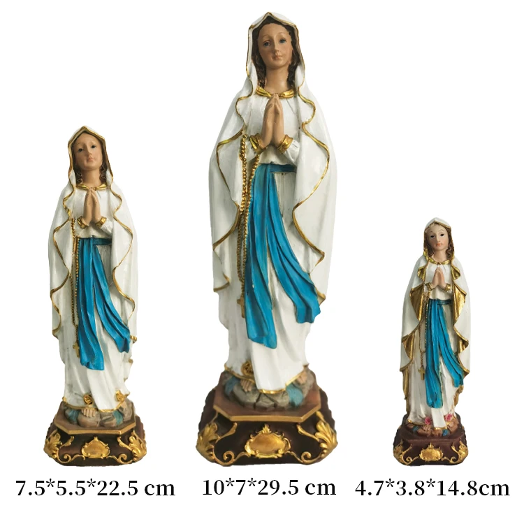 15cm Resin Virgin Mary Statue Lourdes Figurine Religious Sculpture Crafts