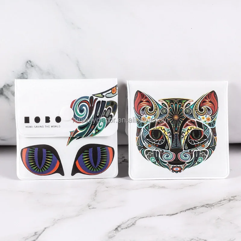 2024 New Portable Pocket Ashtray Personalized Trendy Ash Bag Fireproof Aluminum Foil for Smoking Creative Printed Design Opp Bag