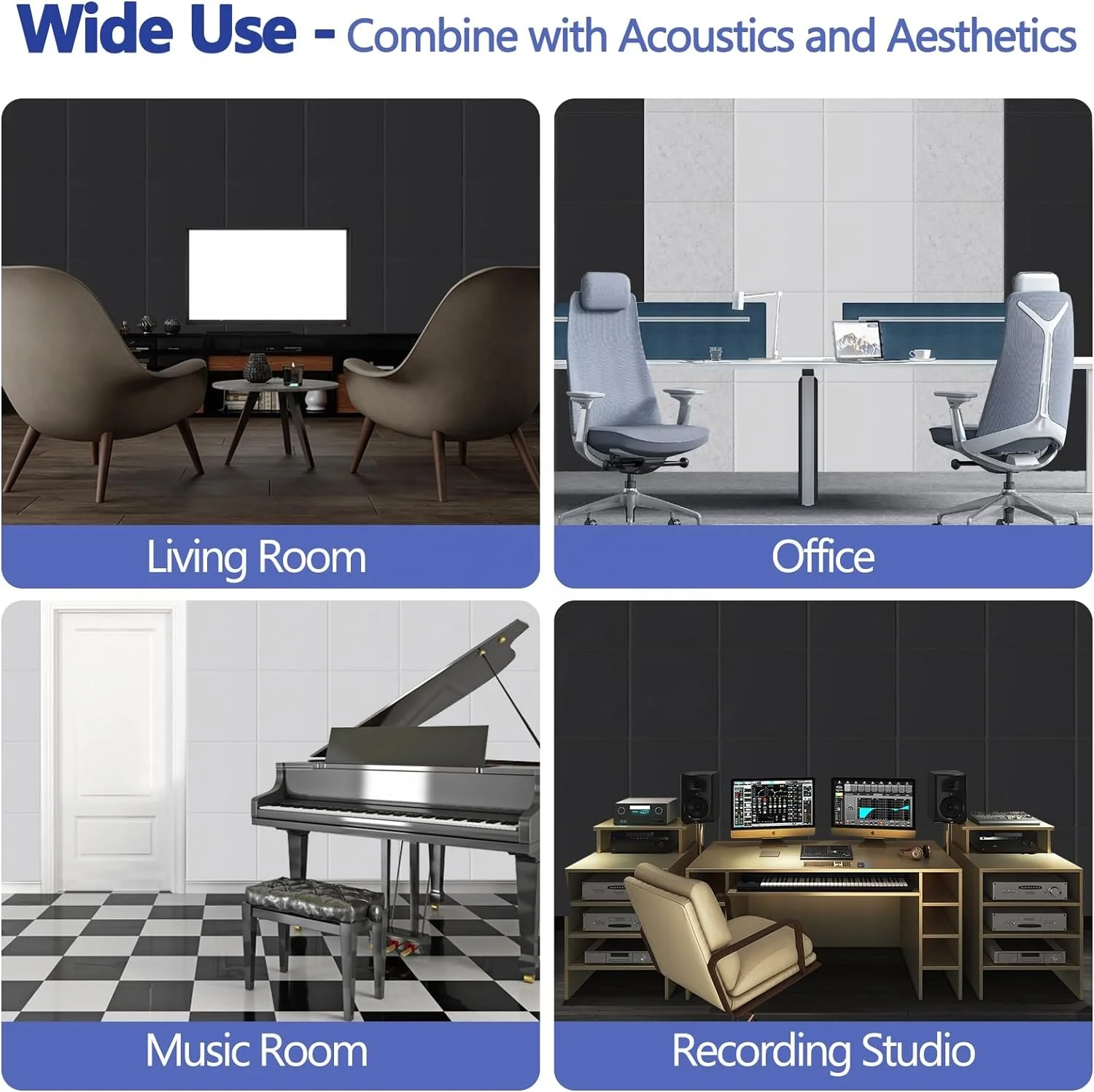 Factory Supply 9mm Thick 2420x1220mm Black Polyester Fiber PET Felt Acoustic Panel for Producing Akupanel Wood Panels