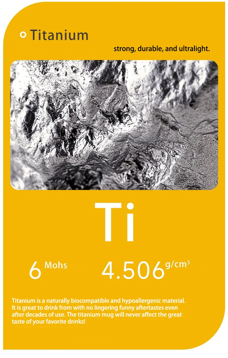 Zoomax 10oz Titanium Cup Ultralight Portable Camping Mug for Tea Coffee and Water Classic Design for Outdoor Use