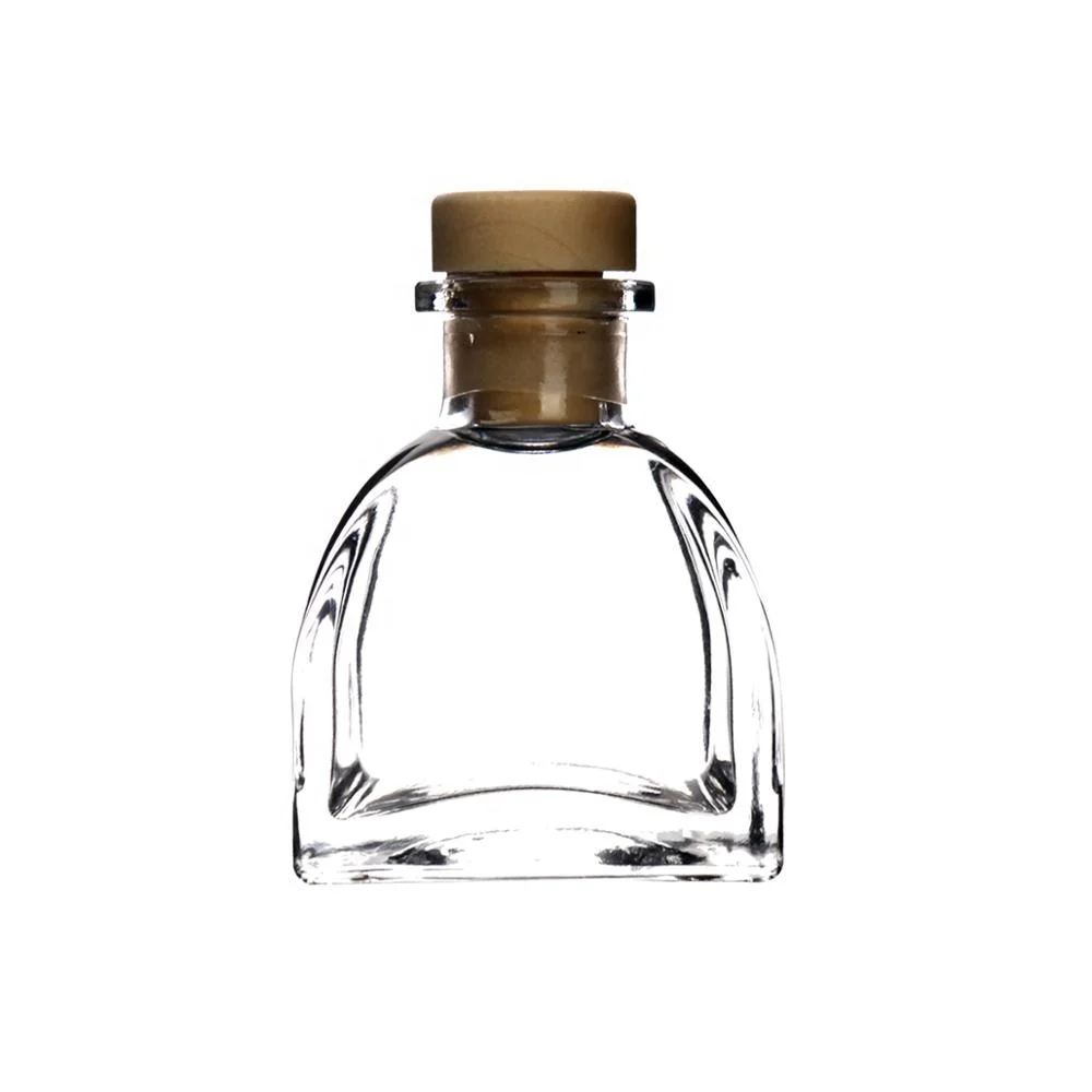 Unique transparent 50ml 100ml 150ml 250ml reed diffuser empty glass bottle aroma diffuser bottles with cap