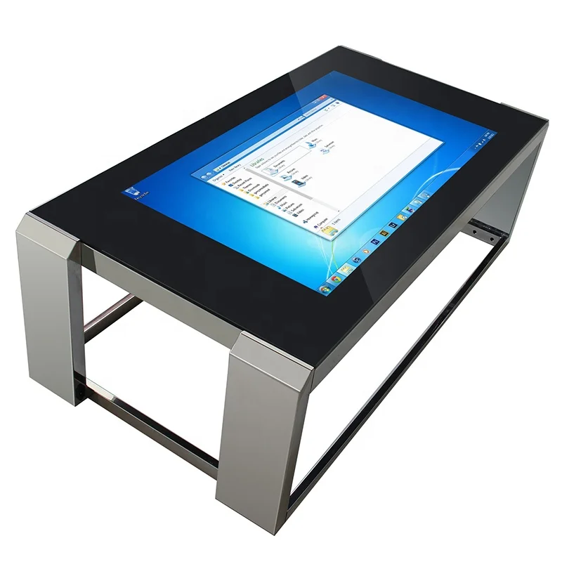 Coffee environment metal stand capacitive game with touch screen restaurant table interactive