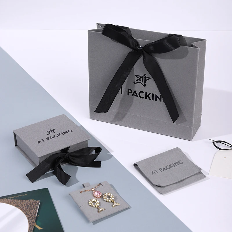 A1 Luxury Jewelry Gift Box Ribbon Jewelry Packaging Box Jewelry Packaging Bag Gift Packaging Wedding Gift Box For Guest
