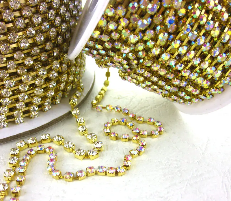 Crystal AB Rhinestone Cup Chain Strass Jewelry Rhinestone crystal rhinestones chain