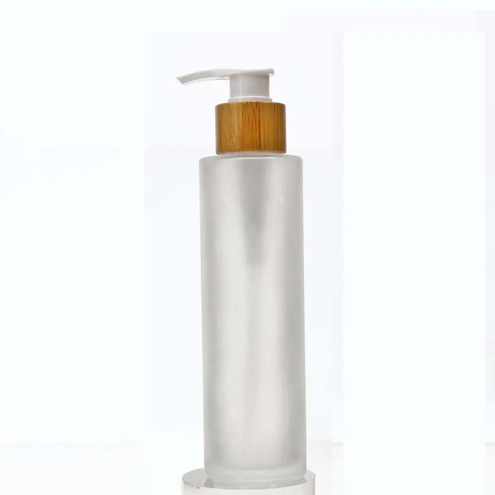 20/30/40/50/60/80/100/120/150ml Spray/Lotion Wood Frosted Glass Bottle Lotion Pump Fine Mist Refillable Container Bamboo Jar