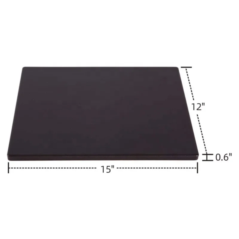 15*12 inch Non-Stick Baking Grilling Square Black Ceramic Coating Pizza Stone for BBQ Grill Oven, Bake Serve Bread