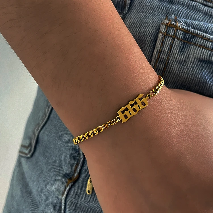 Браслет из нержавеющей стали с позолотой 18 карат, 000-999 угол